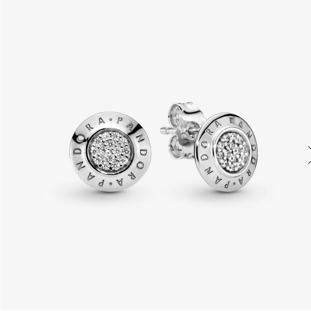 NWT PANDORA silver stud earrings with cubic zirconia